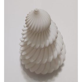   Karácsonyfa formájú dísz, üreges, ledes mécseshez is jó, fehér 110x70mm KAPHATÓ !!!!!!