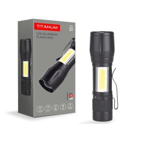   Mini POWER LED-es LÁMPA és COB led munkalámpa, állítható fókusszal 120 lumenes USB Li-Ion akkumulátor fekete alu ház KAPHATÓ !!!!!!!