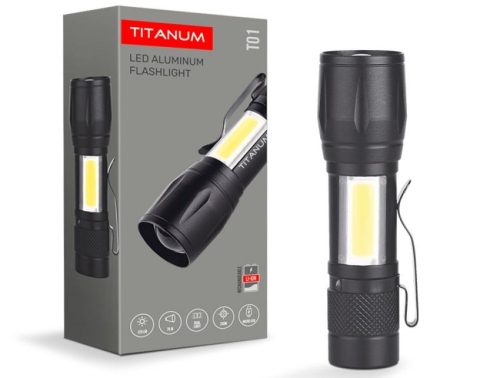 Mini POWER LED-es LÁMPA és COB led munkalámpa, állítható fókusszal 120 lumenes USB Li-Ion akkumulátor fekete alu ház KAPHATÓ !!!!!!!