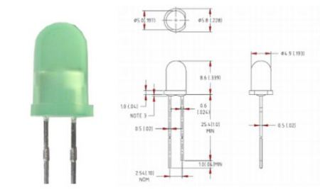 5mm zöld villogó LED színezett KAPHATÓ !!!!!!