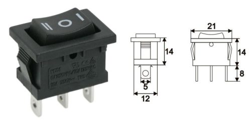Billenő kapcsoló 3állású 1áramkör 6A 250V AC (5547 09084) RENDELÉS ALATT !!!!!!!