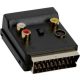Scart 21 pólusú dugó - Scart 21 pólusú aljzat + 3x RCA be - ki + SVIDEO (CVGP31903BK) RENDELÉSRE !!!!!