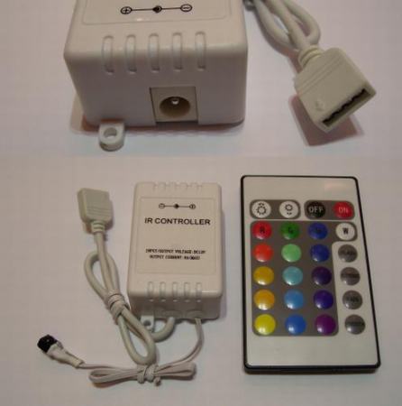 RGB LED-szalag vezérlő távirányítós 16színű 4alapszín 12V-os (pozitív vezérlésű) AKCIÓS !!! KAPHATÓ !!!!!